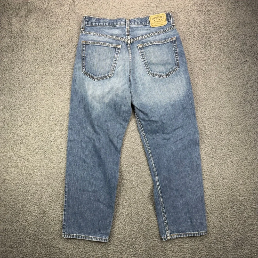 Signature by Levi Strauss Mens Relaxed Fit Blue Jeans W34 L30 100% Cotton